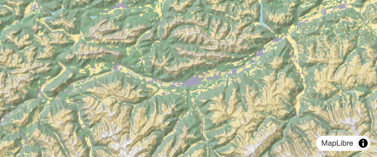 Overture Landcover with Hillshade